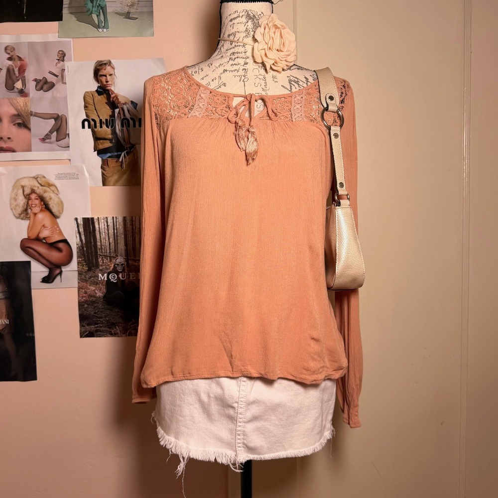 Boho Wet Seal Cotton Peach Top